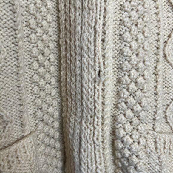 Vtg Connemara Knitwear Ireland Merino Wool Zip-up Cardigan Cable Knit M/L - Picture 5 of 9